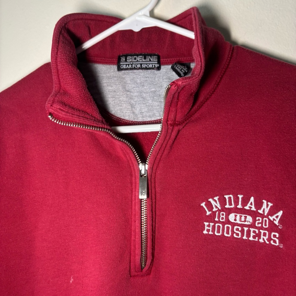 Gear For Sports Men's Red Indiana Hoosiers Quarter-Zip Sweatshirt - Picture 3 of 5